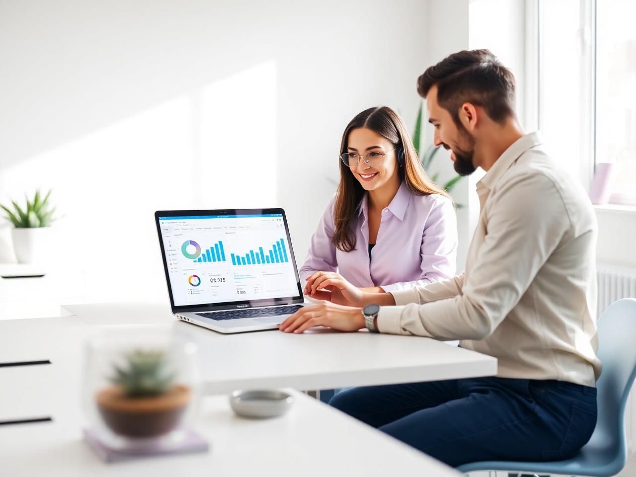 Equipe usando o módulo Compras da Fion no computador